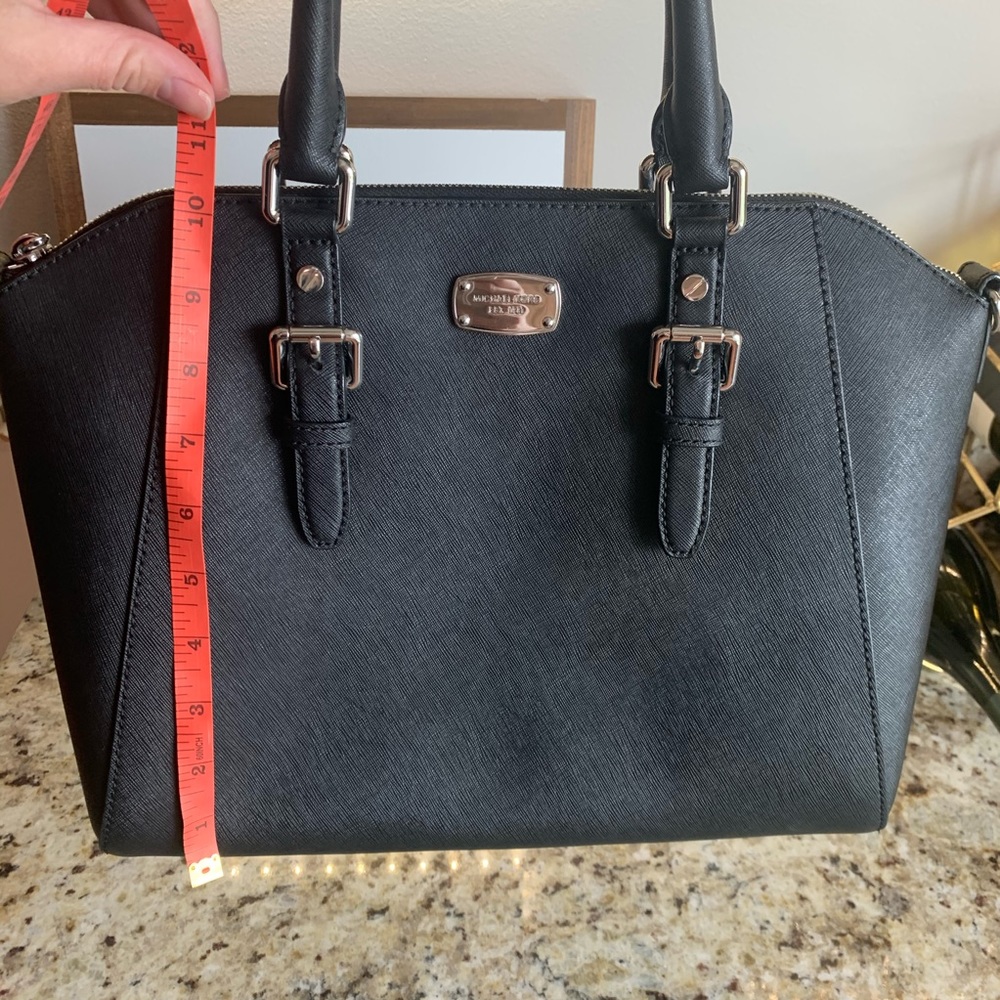 Michael Kors Large Black Leather Crossbody Tote